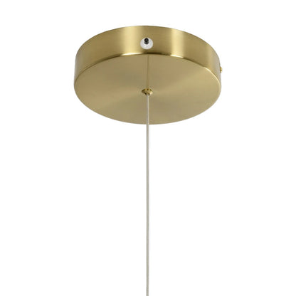 GLOW KLV-101-0157 Κρεμαστό Φωτιστικό Οροφής LED 65W 6500lm 360° AC 220-240V IP20 Ρυθμιζόμενο Λευκό CCT με Χειριστήριο από 2700K έως 6000K Dimmable - Lumileds SMD Chip - Σατινέ Χρυσό Βούρτσας - Μ150 x Π70 x Υ90