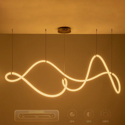 GLOW KLV-101-0157 Κρεμαστό Φωτιστικό Οροφής LED 65W 6500lm 360° AC 220-240V IP20 Ρυθμιζόμενο Λευκό CCT με Χειριστήριο από 2700K έως 6000K Dimmable - Lumileds SMD Chip - Σατινέ Χρυσό Βούρτσας - Μ150 x Π70 x Υ90