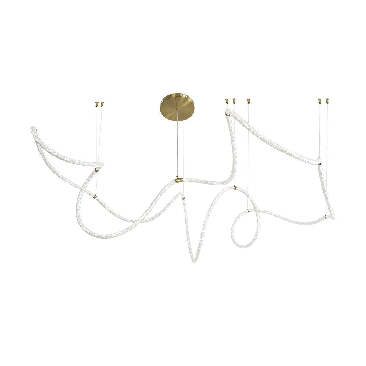 GLOW KLV-101-0158 Pendant LED Ceiling Light 105W 10500lm 360° AC 220-240V IP20 Adjustable White CCT with Remote Control from 2700K to 6000K Dimmable - Lumileds SMD Chip - Gold Platinum - L180 x W180 x H110