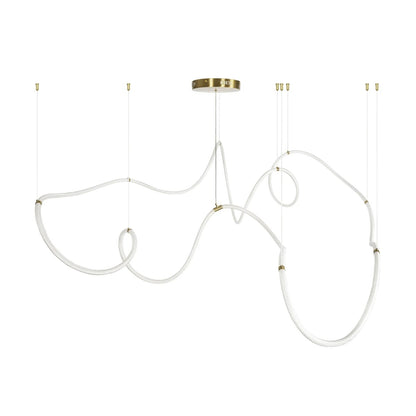 GLOW KLV-101-0158 Pendant LED Ceiling Light 105W 10500lm 360° AC 220-240V IP20 Adjustable White CCT with Remote Control from 2700K to 6000K Dimmable - Lumileds SMD Chip - Gold Platinum - L180 x W180 x H110