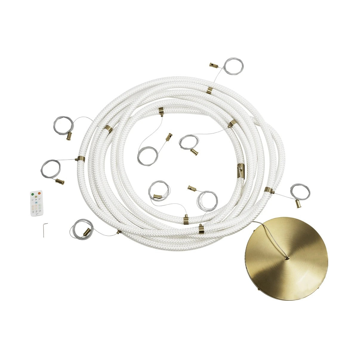 GLOW KLV-101-0158 Pendant LED Ceiling Light 105W 10500lm 360° AC 220-240V IP20 Adjustable White CCT with Remote Control from 2700K to 6000K Dimmable - Lumileds SMD Chip - Gold Platinum - L180 x W180 x H110