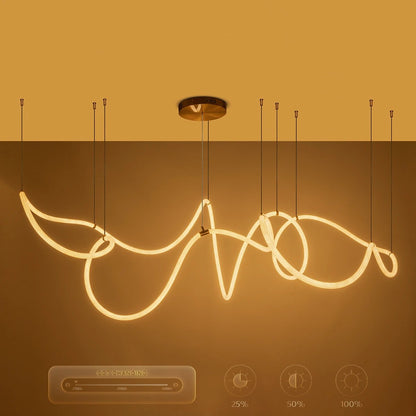 GLOW KLV-101-0158 Pendant LED Ceiling Light 105W 10500lm 360° AC 220-240V IP20 Adjustable White CCT with Remote Control from 2700K to 6000K Dimmable - Lumileds SMD Chip - Gold Platinum - L180 x W180 x H110