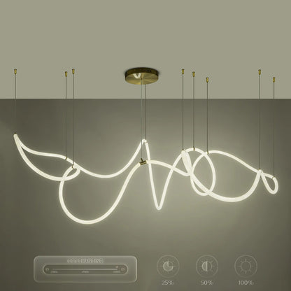 GLOW KLV-101-0158 Pendant LED Ceiling Light 105W 10500lm 360° AC 220-240V IP20 Adjustable White CCT with Remote Control from 2700K to 6000K Dimmable - Lumileds SMD Chip - Gold Platinum - L180 x W180 x H110