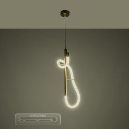 GLOW KLV-101-0159 Κρεμαστό Φωτιστικό Οροφής LED 24W 2400lm 360° AC 220-240V IP20 Ρυθμιζόμενο Λευκό CCT με On/Off 2700K/4500K/6000K - Lumileds SMD Chip - Χρυσό Πλατίνα - Μ24 x Π10 x Υ62