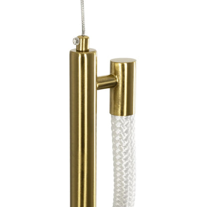 GLOW KLV-101-0160 Κρεμαστό Φωτιστικό Οροφής LED 24W 2400lm 360° AC 220-240V IP20 Ρυθμιζόμενο Λευκό CCT με On/Off 2700K/4500K/6000K - Lumileds SMD Chip - Χρυσό Πλατίνα - Μ30 x Π17 x Υ66