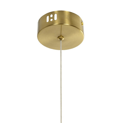 GLOW KLV-101-0160 Κρεμαστό Φωτιστικό Οροφής LED 24W 2400lm 360° AC 220-240V IP20 Ρυθμιζόμενο Λευκό CCT με On/Off 2700K/4500K/6000K - Lumileds SMD Chip - Χρυσό Πλατίνα - Μ30 x Π17 x Υ66