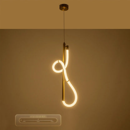 GLOW KLV-101-0160 Κρεμαστό Φωτιστικό Οροφής LED 24W 2400lm 360° AC 220-240V IP20 Ρυθμιζόμενο Λευκό CCT με On/Off 2700K/4500K/6000K - Lumileds SMD Chip - Χρυσό Πλατίνα - Μ30 x Π17 x Υ66