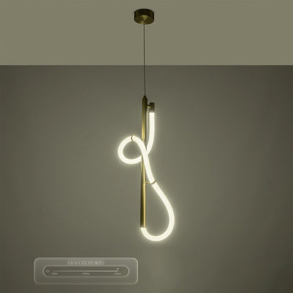 GLOW KLV-101-0160 Κρεμαστό Φωτιστικό Οροφής LED 24W 2400lm 360° AC 220-240V IP20 Ρυθμιζόμενο Λευκό CCT με On/Off 2700K/4500K/6000K - Lumileds SMD Chip - Χρυσό Πλατίνα - Μ30 x Π17 x Υ66