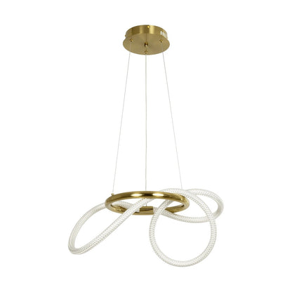 GLOW KLV-101-0161 Κρεμαστό Φωτιστικό Οροφής LED 30W 3000lm 360° AC 220-240V IP20 Ρυθμιζόμενο Λευκό CCT με Χειριστήριο από 2700K έως 6000K Dimmable - Lumileds SMD Chip - Χρυσό Πλατίνα - Μ40 x Π40 x Υ30