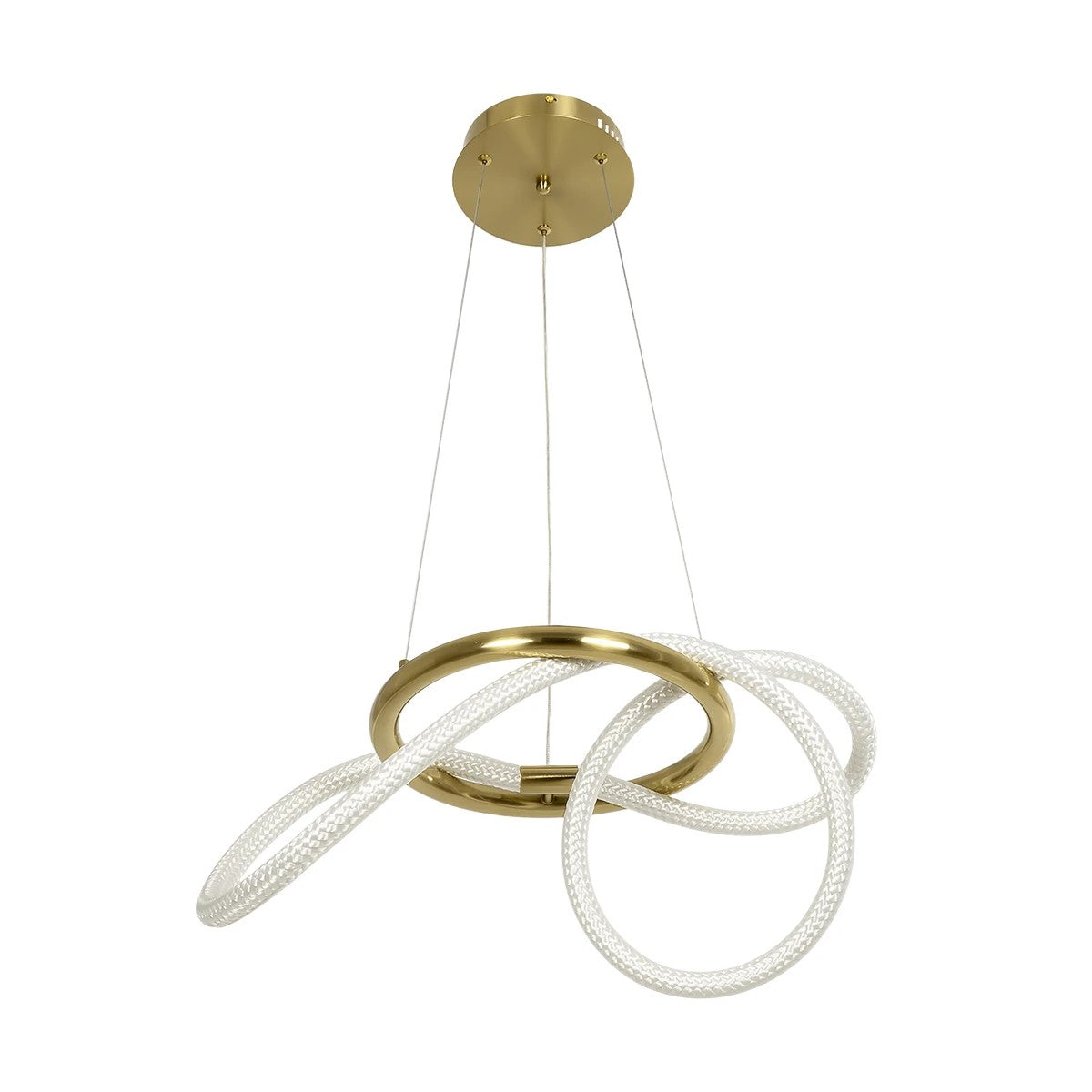 GLOW KLV-101-0161 Κρεμαστό Φωτιστικό Οροφής LED 30W 3000lm 360° AC 220-240V IP20 Ρυθμιζόμενο Λευκό CCT με Χειριστήριο από 2700K έως 6000K Dimmable - Lumileds SMD Chip - Χρυσό Πλατίνα - Μ40 x Π40 x Υ30