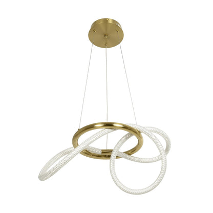 GLOW KLV-101-0161 Κρεμαστό Φωτιστικό Οροφής LED 30W 3000lm 360° AC 220-240V IP20 Ρυθμιζόμενο Λευκό CCT με Χειριστήριο από 2700K έως 6000K Dimmable - Lumileds SMD Chip - Χρυσό Πλατίνα - Μ40 x Π40 x Υ30