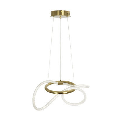 GLOW KLV-101-0161 Κρεμαστό Φωτιστικό Οροφής LED 30W 3000lm 360° AC 220-240V IP20 Ρυθμιζόμενο Λευκό CCT με Χειριστήριο από 2700K έως 6000K Dimmable - Lumileds SMD Chip - Χρυσό Πλατίνα - Μ40 x Π40 x Υ30