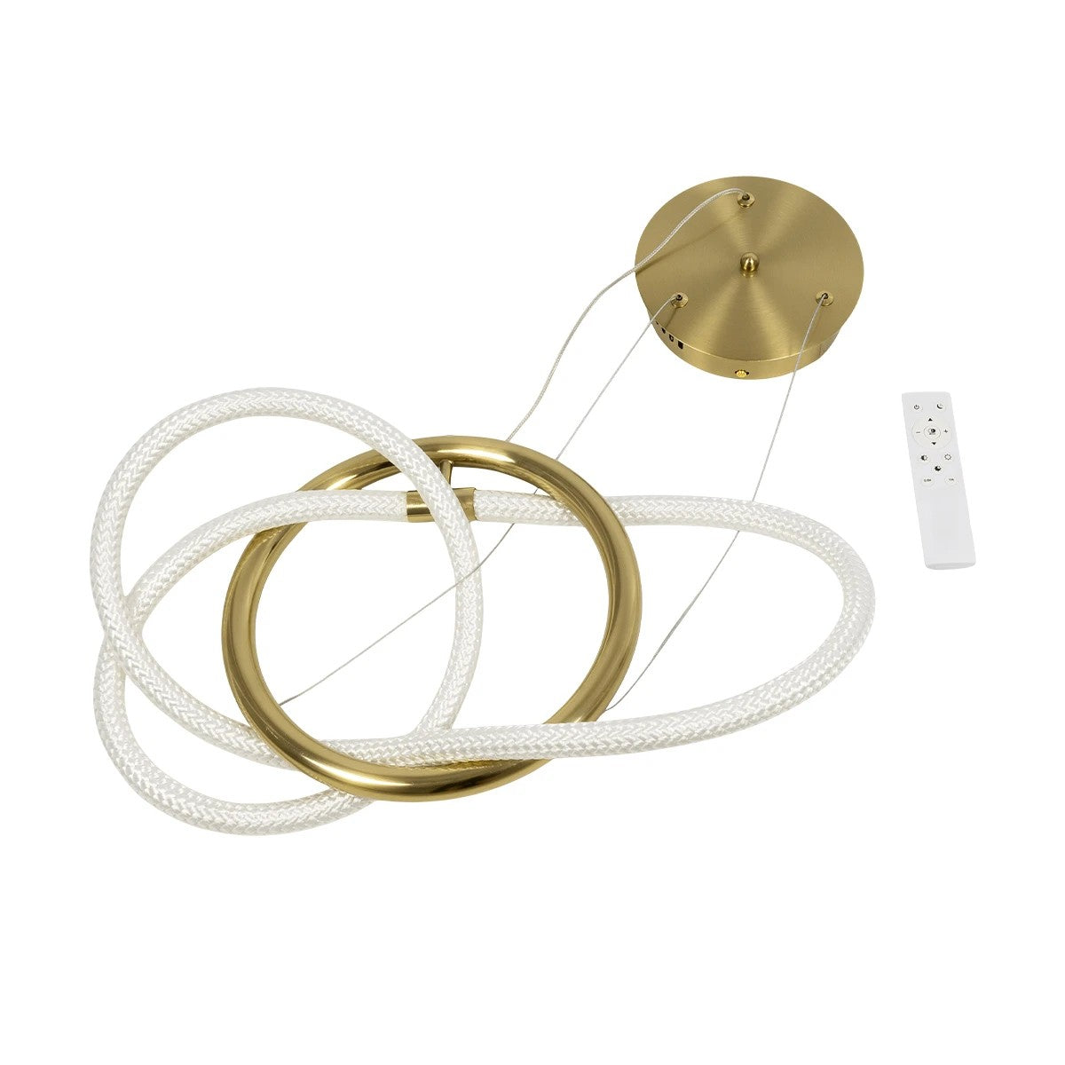 GLOW KLV-101-0161 Κρεμαστό Φωτιστικό Οροφής LED 30W 3000lm 360° AC 220-240V IP20 Ρυθμιζόμενο Λευκό CCT με Χειριστήριο από 2700K έως 6000K Dimmable - Lumileds SMD Chip - Χρυσό Πλατίνα - Μ40 x Π40 x Υ30