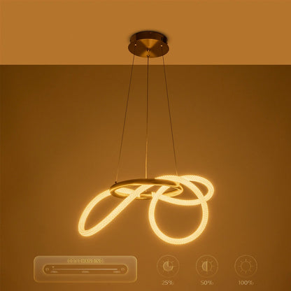 GLOW KLV-101-0161 Κρεμαστό Φωτιστικό Οροφής LED 30W 3000lm 360° AC 220-240V IP20 Ρυθμιζόμενο Λευκό CCT με Χειριστήριο από 2700K έως 6000K Dimmable - Lumileds SMD Chip - Χρυσό Πλατίνα - Μ40 x Π40 x Υ30