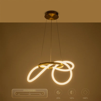 GLOW KLV-101-0161 Κρεμαστό Φωτιστικό Οροφής LED 30W 3000lm 360° AC 220-240V IP20 Ρυθμιζόμενο Λευκό CCT με Χειριστήριο από 2700K έως 6000K Dimmable - Lumileds SMD Chip - Χρυσό Πλατίνα - Μ40 x Π40 x Υ30