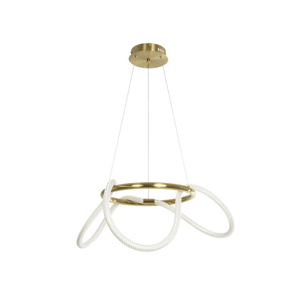 GLOW KLV-101-0162 Κρεμαστό Φωτιστικό Οροφής LED 36W 3600lm 360° AC 220-240V IP20 Ρυθμιζόμενο Λευκό CCT με Χειριστήριο από 2700K έως 6000K Dimmable - Lumileds SMD Chip - Χρυσό Πλατίνα - Μ70 x Π70 x Υ40