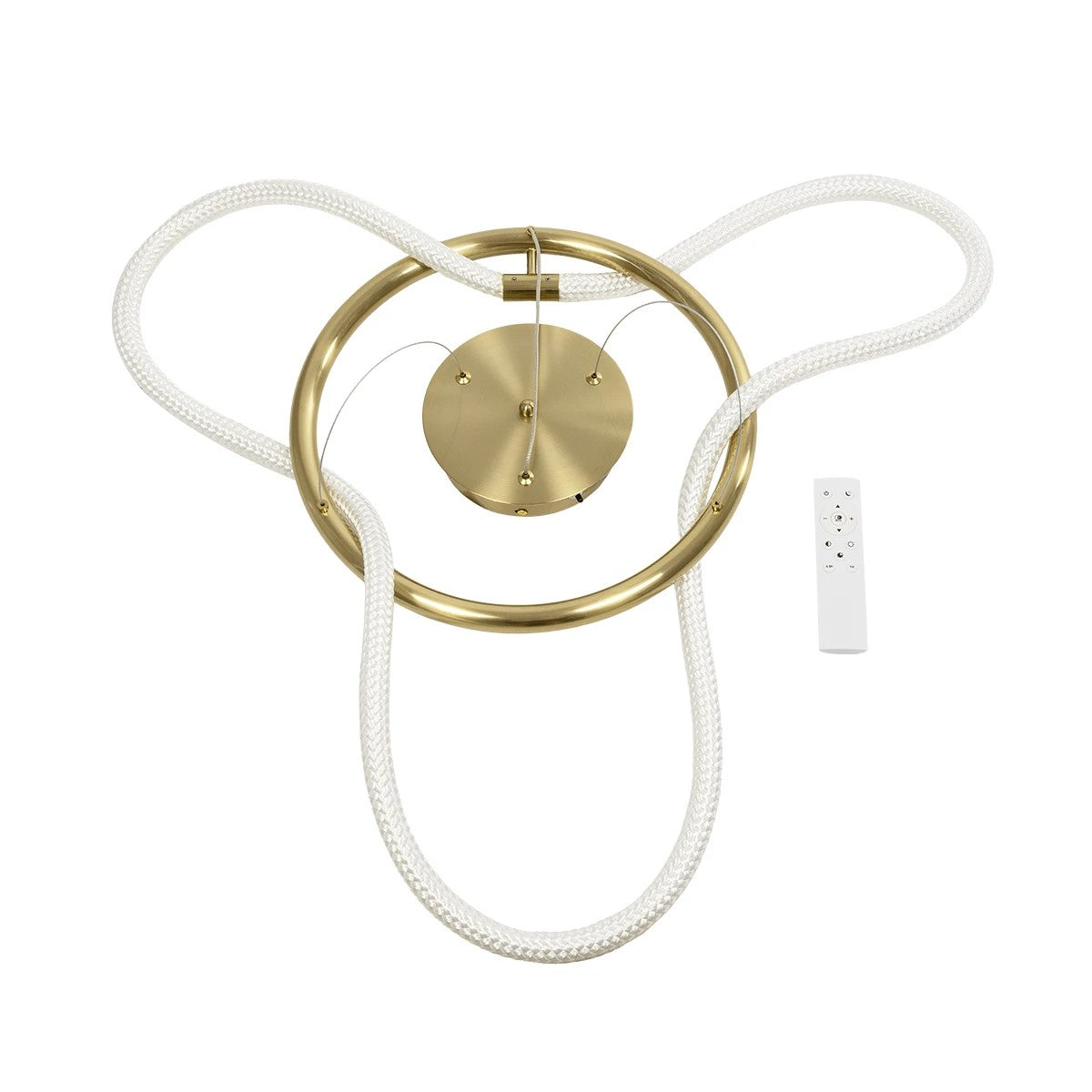 GLOW KLV-101-0162 Κρεμαστό Φωτιστικό Οροφής LED 36W 3600lm 360° AC 220-240V IP20 Ρυθμιζόμενο Λευκό CCT με Χειριστήριο από 2700K έως 6000K Dimmable - Lumileds SMD Chip - Χρυσό Πλατίνα - Μ70 x Π70 x Υ40