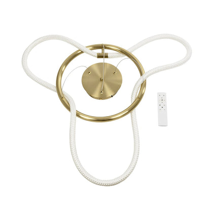 GLOW KLV-101-0162 Κρεμαστό Φωτιστικό Οροφής LED 36W 3600lm 360° AC 220-240V IP20 Ρυθμιζόμενο Λευκό CCT με Χειριστήριο από 2700K έως 6000K Dimmable - Lumileds SMD Chip - Χρυσό Πλατίνα - Μ70 x Π70 x Υ40