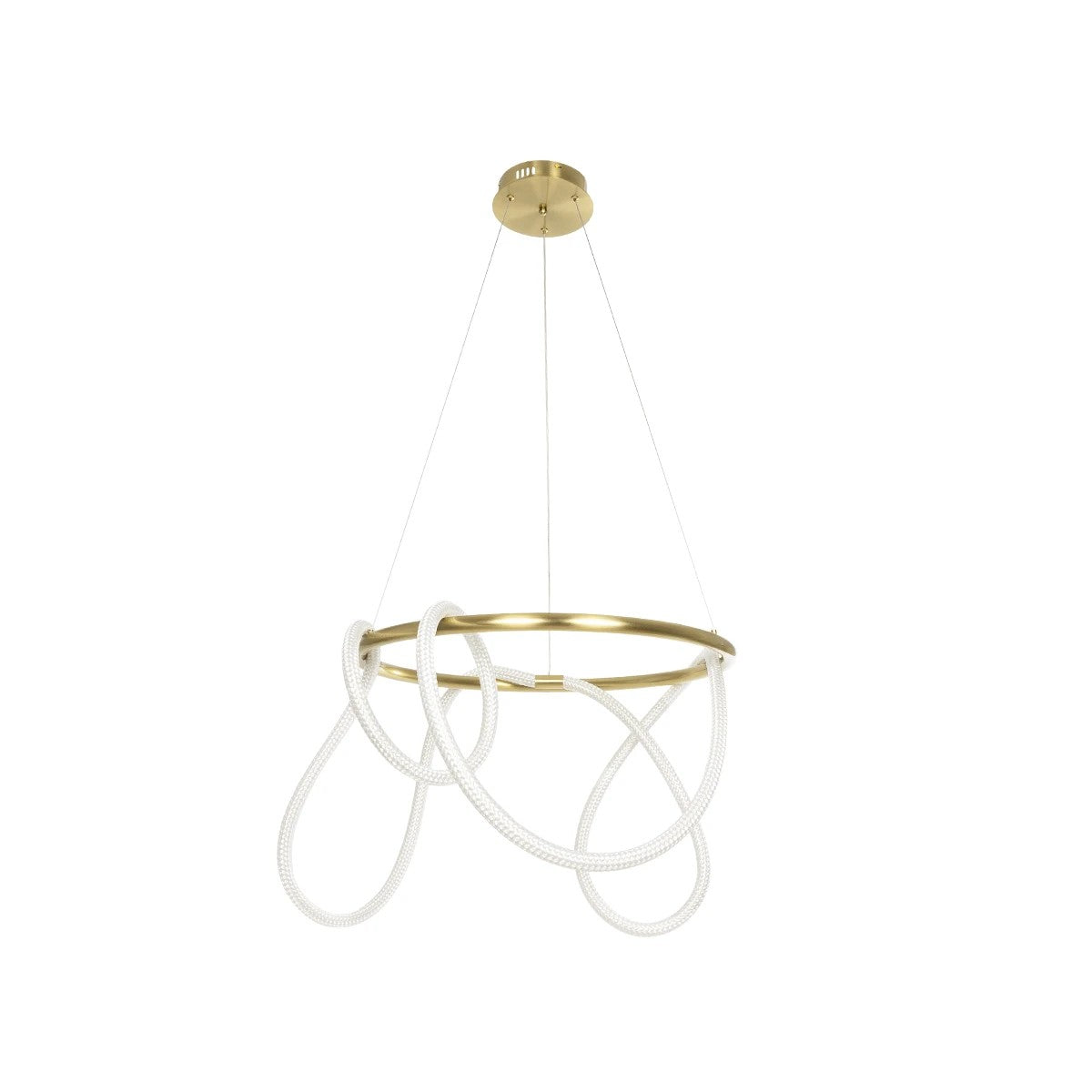 GLOW KLV-101-0163 Κρεμαστό Φωτιστικό Οροφής LED 58W 5800lm 360° AC 220-240V IP20 Ρυθμιζόμενο Λευκό CCT με Χειριστήριο από 2700K έως 6000K Dimmable - Lumileds SMD Chip - Χρυσό Πλατίνα - Μ80 x Π80 x Υ40