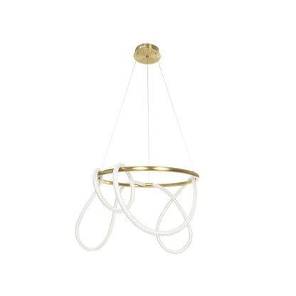 GLOW KLV-101-0163 Κρεμαστό Φωτιστικό Οροφής LED 58W 5800lm 360° AC 220-240V IP20 Ρυθμιζόμενο Λευκό CCT με Χειριστήριο από 2700K έως 6000K Dimmable - Lumileds SMD Chip - Χρυσό Πλατίνα - Μ80 x Π80 x Υ40