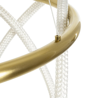 GLOW KLV-101-0163 Κρεμαστό Φωτιστικό Οροφής LED 58W 5800lm 360° AC 220-240V IP20 Ρυθμιζόμενο Λευκό CCT με Χειριστήριο από 2700K έως 6000K Dimmable - Lumileds SMD Chip - Χρυσό Πλατίνα - Μ80 x Π80 x Υ40