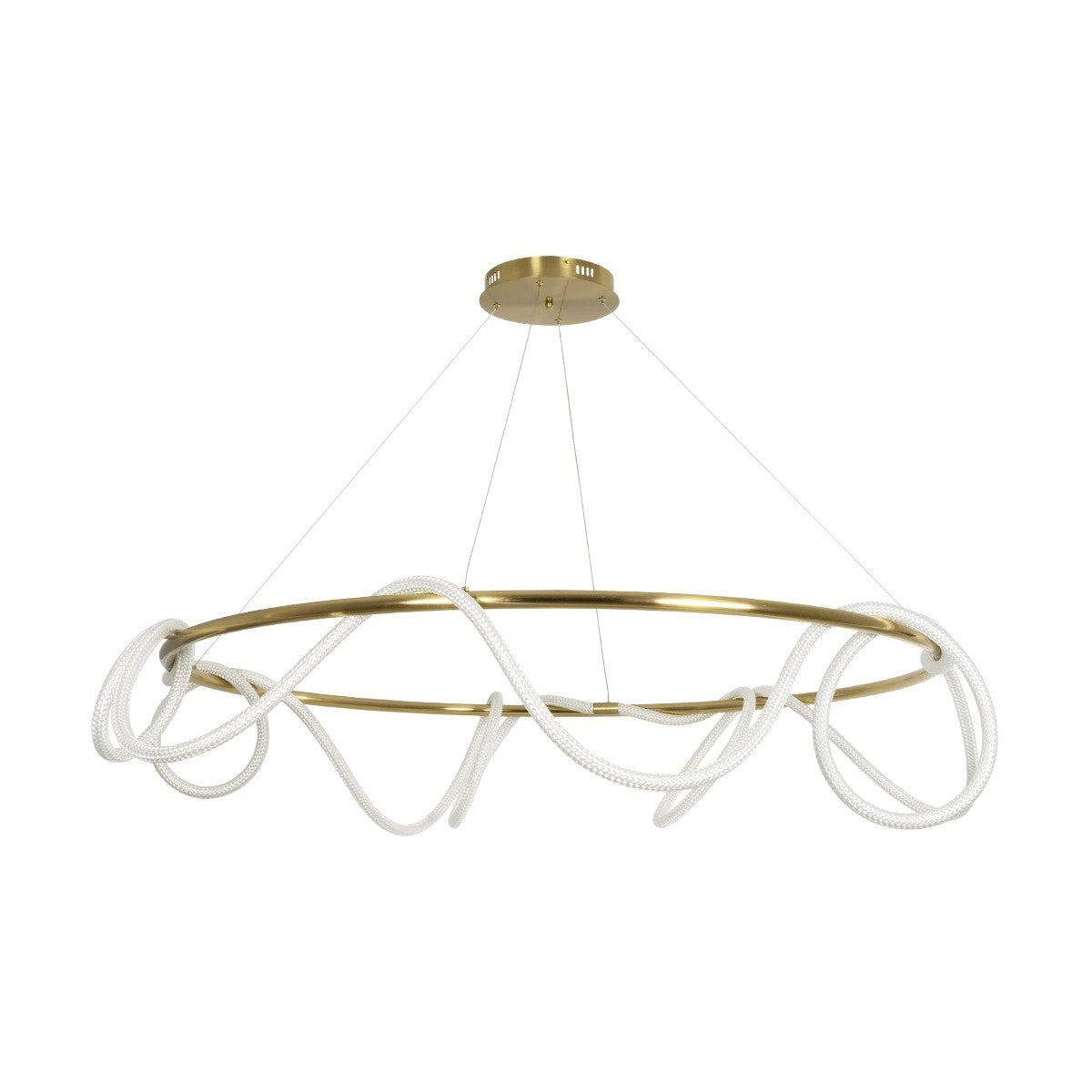 GLOW KLV-101-0165 Κρεμαστό Φωτιστικό Οροφής LED 100W 10000lm 360° AC 220-240V IP20 Ρυθμιζόμενο Λευκό CCT με Χειριστήριο από 2700K έως 6000K Dimmable - Lumileds SMD Chip - Χρυσό Πλατίνα - Μ150 x Π150 x Υ100