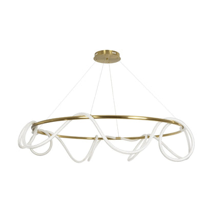 GLOW KLV-101-0165 Κρεμαστό Φωτιστικό Οροφής LED 100W 10000lm 360° AC 220-240V IP20 Ρυθμιζόμενο Λευκό CCT με Χειριστήριο από 2700K έως 6000K Dimmable - Lumileds SMD Chip - Χρυσό Πλατίνα - Μ150 x Π150 x Υ100