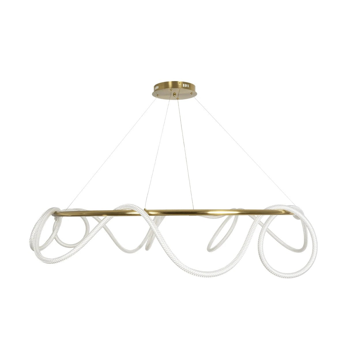 GLOW KLV-101-0165 Κρεμαστό Φωτιστικό Οροφής LED 100W 10000lm 360° AC 220-240V IP20 Ρυθμιζόμενο Λευκό CCT με Χειριστήριο από 2700K έως 6000K Dimmable - Lumileds SMD Chip - Χρυσό Πλατίνα - Μ150 x Π150 x Υ100