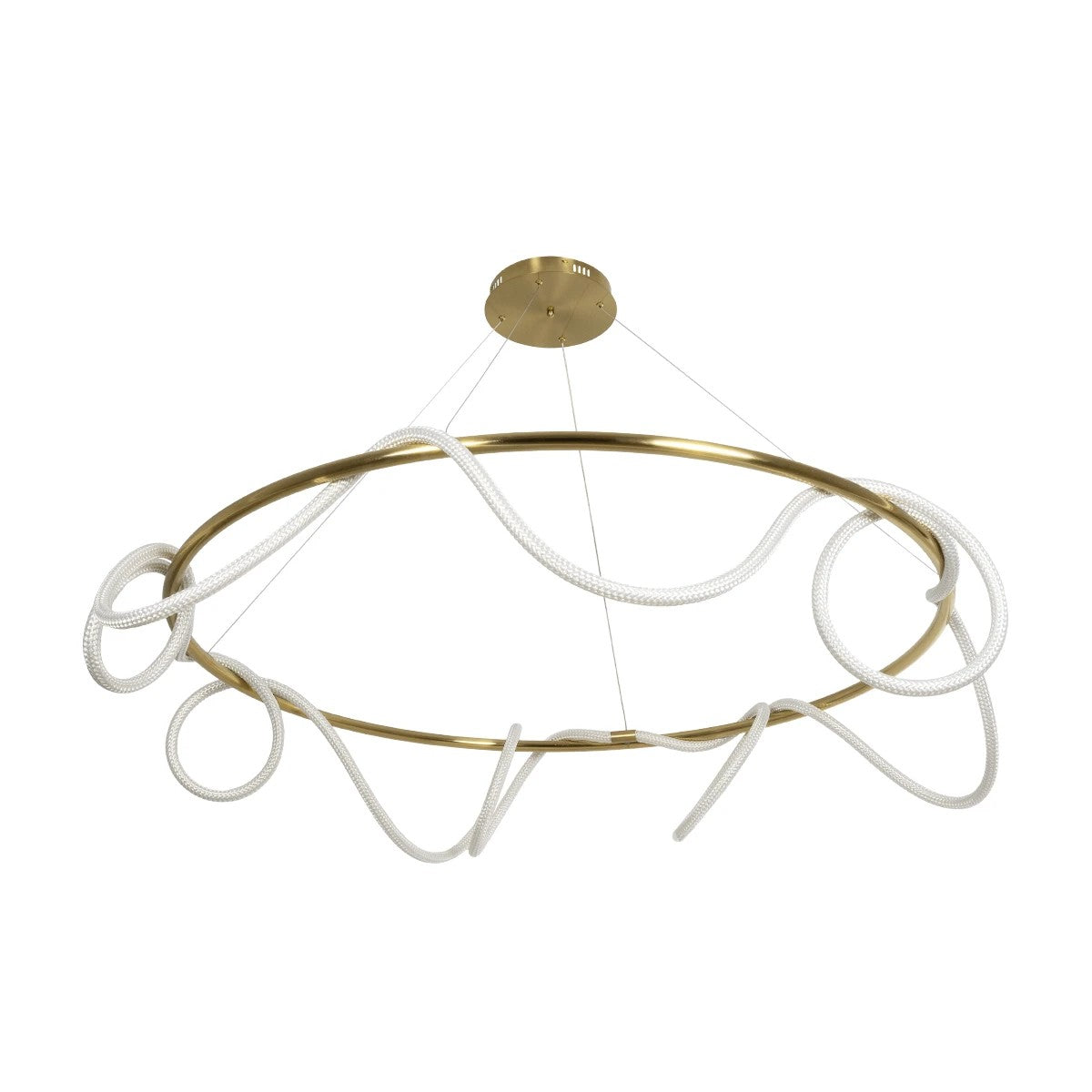 GLOW KLV-101-0165 Κρεμαστό Φωτιστικό Οροφής LED 100W 10000lm 360° AC 220-240V IP20 Ρυθμιζόμενο Λευκό CCT με Χειριστήριο από 2700K έως 6000K Dimmable - Lumileds SMD Chip - Χρυσό Πλατίνα - Μ150 x Π150 x Υ100