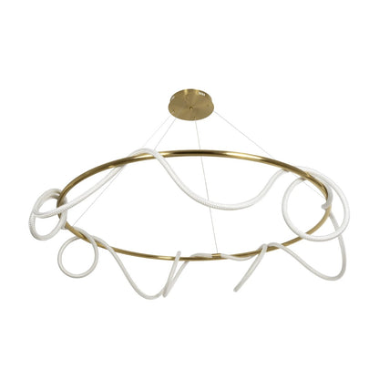 GLOW KLV-101-0165 Κρεμαστό Φωτιστικό Οροφής LED 100W 10000lm 360° AC 220-240V IP20 Ρυθμιζόμενο Λευκό CCT με Χειριστήριο από 2700K έως 6000K Dimmable - Lumileds SMD Chip - Χρυσό Πλατίνα - Μ150 x Π150 x Υ100