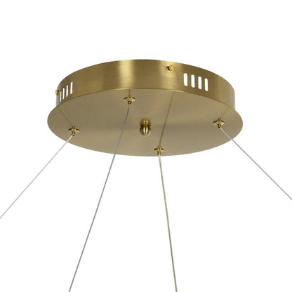 GLOW KLV-101-0165 Κρεμαστό Φωτιστικό Οροφής LED 100W 10000lm 360° AC 220-240V IP20 Ρυθμιζόμενο Λευκό CCT με Χειριστήριο από 2700K έως 6000K Dimmable - Lumileds SMD Chip - Χρυσό Πλατίνα - Μ150 x Π150 x Υ100