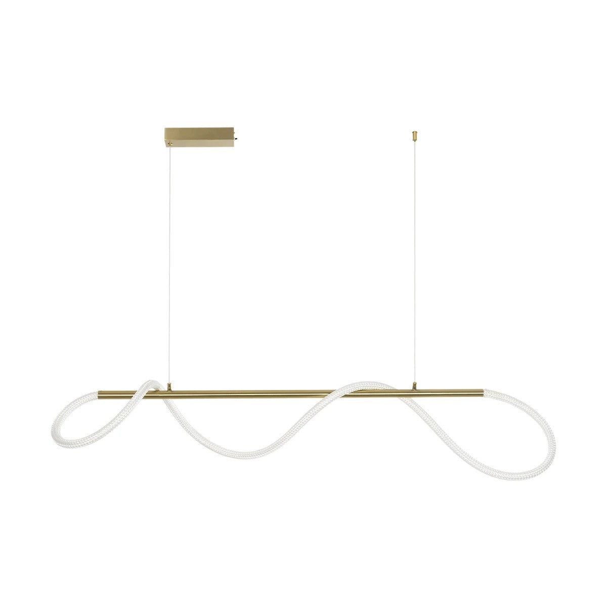 GLOW KLV-101-0166 Κρεμαστό Φωτιστικό Οροφής LED 34W 3400lm 360° AC 220-240V IP20 Ρυθμιζόμενο Λευκό CCT με Χειριστήριο από 2700K έως 6000K Dimmable - Lumileds SMD Chip - Χρυσό Πλατίνα - Μ140 x Π40 x Υ30