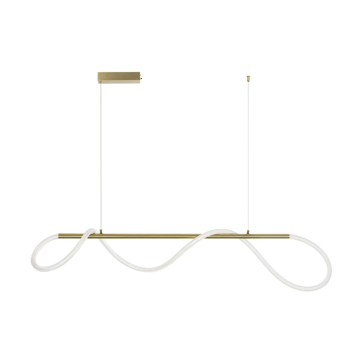 GLOW KLV-101-0166 Κρεμαστό Φωτιστικό Οροφής LED 34W 3400lm 360° AC 220-240V IP20 Ρυθμιζόμενο Λευκό CCT με Χειριστήριο από 2700K έως 6000K Dimmable - Lumileds SMD Chip - Χρυσό Πλατίνα - Μ140 x Π40 x Υ30