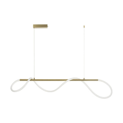 GLOW KLV-101-0166 Κρεμαστό Φωτιστικό Οροφής LED 34W 3400lm 360° AC 220-240V IP20 Ρυθμιζόμενο Λευκό CCT με Χειριστήριο από 2700K έως 6000K Dimmable - Lumileds SMD Chip - Χρυσό Πλατίνα - Μ140 x Π40 x Υ30