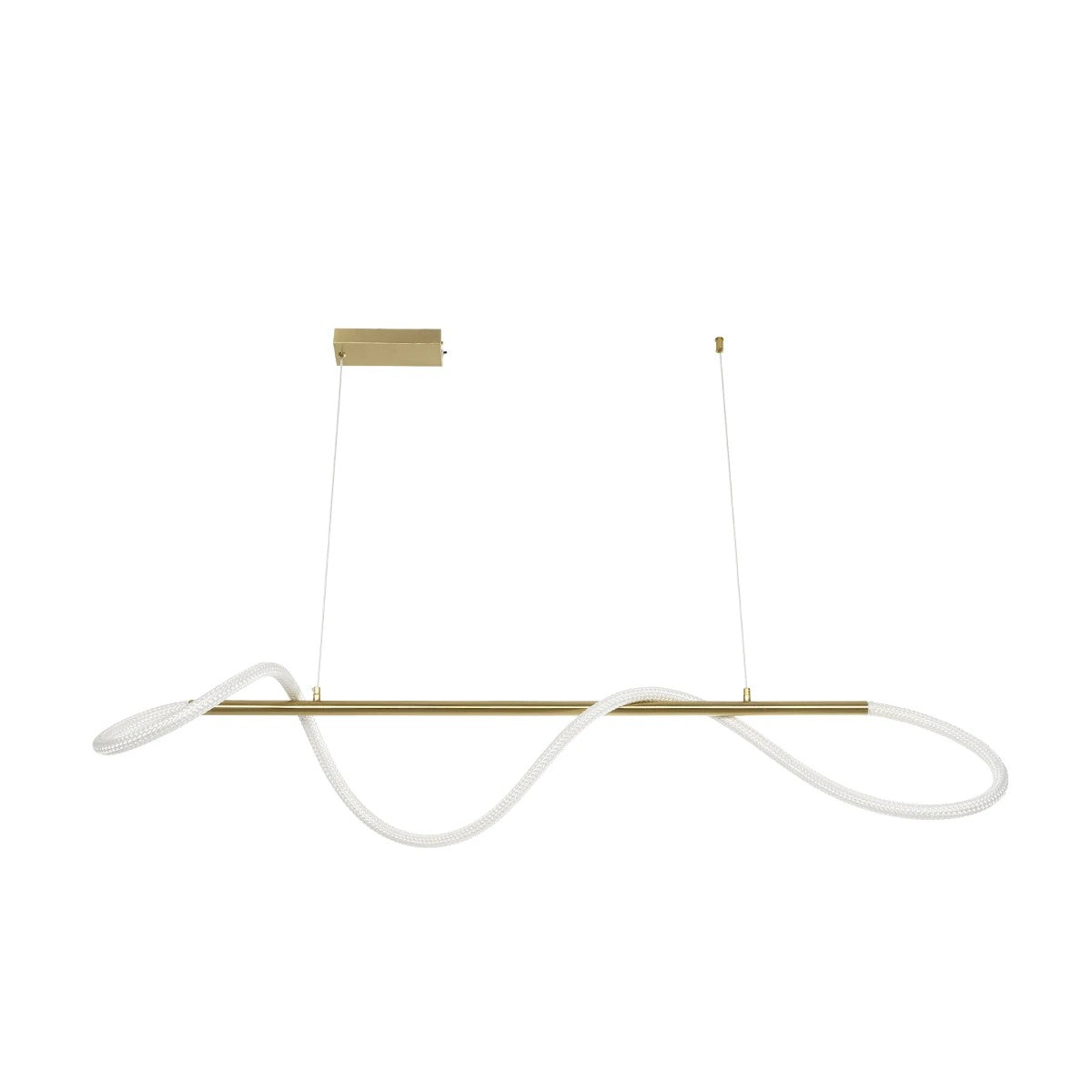 GLOW KLV-101-0166 Κρεμαστό Φωτιστικό Οροφής LED 34W 3400lm 360° AC 220-240V IP20 Ρυθμιζόμενο Λευκό CCT με Χειριστήριο από 2700K έως 6000K Dimmable - Lumileds SMD Chip - Χρυσό Πλατίνα - Μ140 x Π40 x Υ30