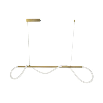 GLOW KLV-101-0166 Κρεμαστό Φωτιστικό Οροφής LED 34W 3400lm 360° AC 220-240V IP20 Ρυθμιζόμενο Λευκό CCT με Χειριστήριο από 2700K έως 6000K Dimmable - Lumileds SMD Chip - Χρυσό Πλατίνα - Μ140 x Π40 x Υ30