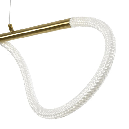 GLOW KLV-101-0166 Κρεμαστό Φωτιστικό Οροφής LED 34W 3400lm 360° AC 220-240V IP20 Ρυθμιζόμενο Λευκό CCT με Χειριστήριο από 2700K έως 6000K Dimmable - Lumileds SMD Chip - Χρυσό Πλατίνα - Μ140 x Π40 x Υ30