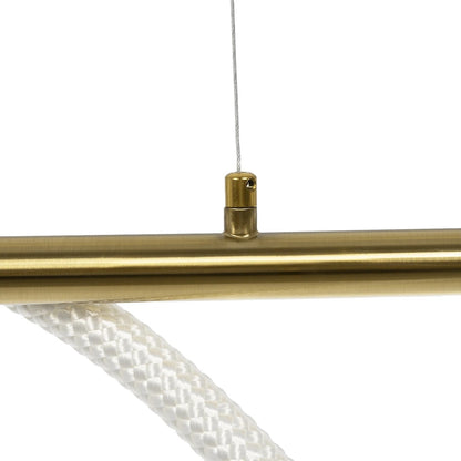 GLOW KLV-101-0166 Κρεμαστό Φωτιστικό Οροφής LED 34W 3400lm 360° AC 220-240V IP20 Ρυθμιζόμενο Λευκό CCT με Χειριστήριο από 2700K έως 6000K Dimmable - Lumileds SMD Chip - Χρυσό Πλατίνα - Μ140 x Π40 x Υ30