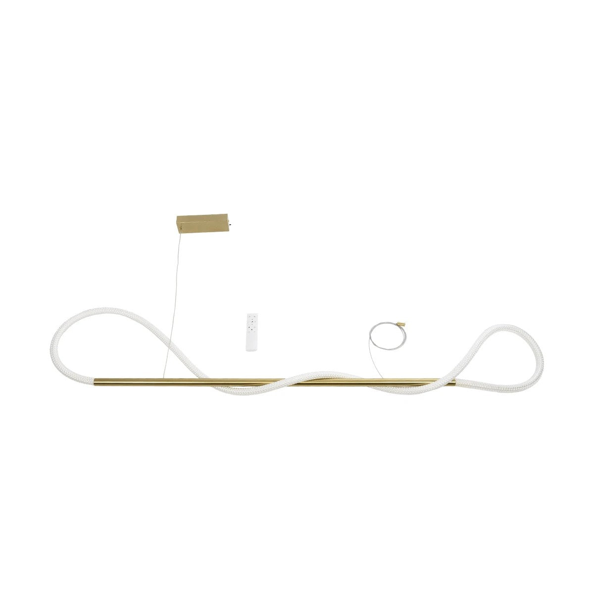 GLOW KLV-101-0166 Κρεμαστό Φωτιστικό Οροφής LED 34W 3400lm 360° AC 220-240V IP20 Ρυθμιζόμενο Λευκό CCT με Χειριστήριο από 2700K έως 6000K Dimmable - Lumileds SMD Chip - Χρυσό Πλατίνα - Μ140 x Π40 x Υ30