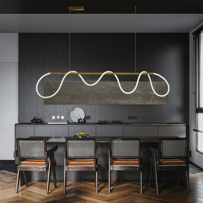 GLOW KLV-101-0167 Κρεμαστό Φωτιστικό Οροφής LED 45W 4500lm 360° AC 220-240V IP20 Ρυθμιζόμενο Λευκό CCT με Χειριστήριο από 2700K έως 6000K Dimmable - Lumileds SMD Chip - Χρυσό Πλατίνα - Μ180 x Π30 x Υ40