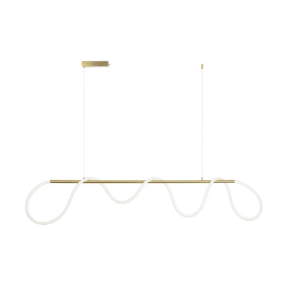 GLOW KLV-101-0167 Κρεμαστό Φωτιστικό Οροφής LED 45W 4500lm 360° AC 220-240V IP20 Ρυθμιζόμενο Λευκό CCT με Χειριστήριο από 2700K έως 6000K Dimmable - Lumileds SMD Chip - Χρυσό Πλατίνα - Μ180 x Π30 x Υ40