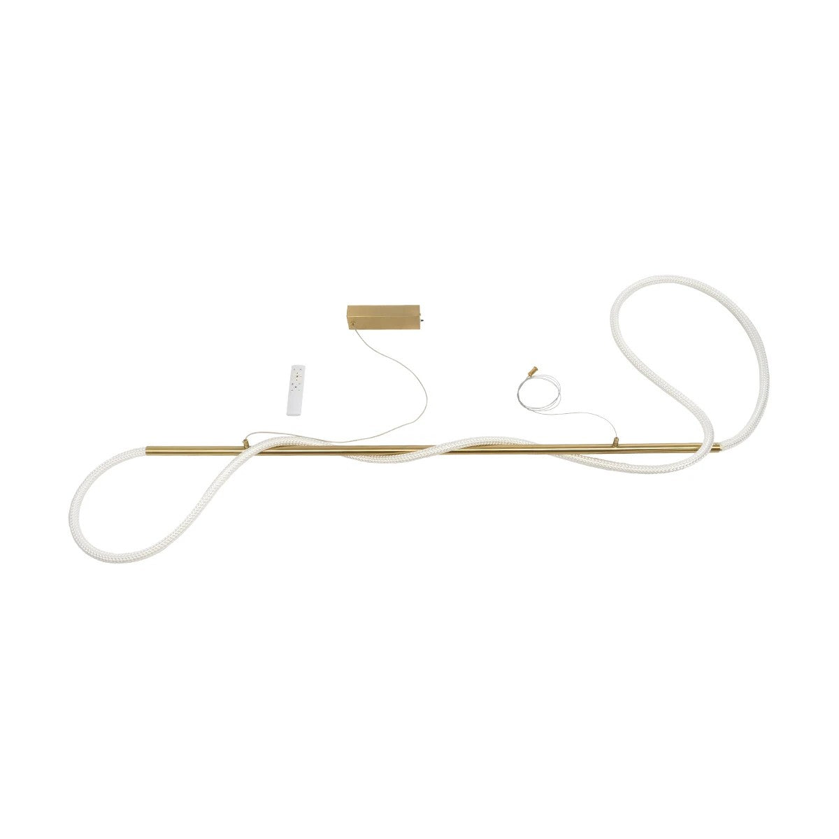 GLOW KLV-101-0167 Κρεμαστό Φωτιστικό Οροφής LED 45W 4500lm 360° AC 220-240V IP20 Ρυθμιζόμενο Λευκό CCT με Χειριστήριο από 2700K έως 6000K Dimmable - Lumileds SMD Chip - Χρυσό Πλατίνα - Μ180 x Π30 x Υ40