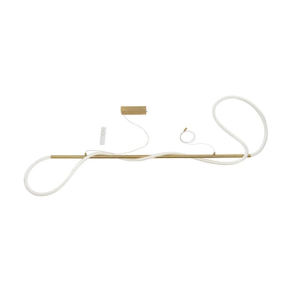 GLOW KLV-101-0167 Κρεμαστό Φωτιστικό Οροφής LED 45W 4500lm 360° AC 220-240V IP20 Ρυθμιζόμενο Λευκό CCT με Χειριστήριο από 2700K έως 6000K Dimmable - Lumileds SMD Chip - Χρυσό Πλατίνα - Μ180 x Π30 x Υ40