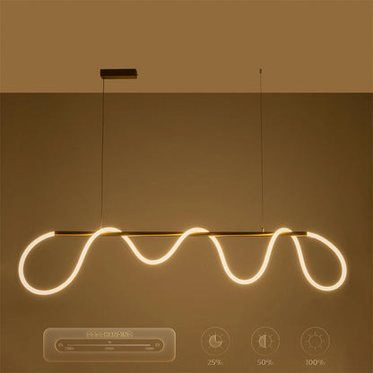 GLOW KLV-101-0167 Κρεμαστό Φωτιστικό Οροφής LED 45W 4500lm 360° AC 220-240V IP20 Ρυθμιζόμενο Λευκό CCT με Χειριστήριο από 2700K έως 6000K Dimmable - Lumileds SMD Chip - Χρυσό Πλατίνα - Μ180 x Π30 x Υ40