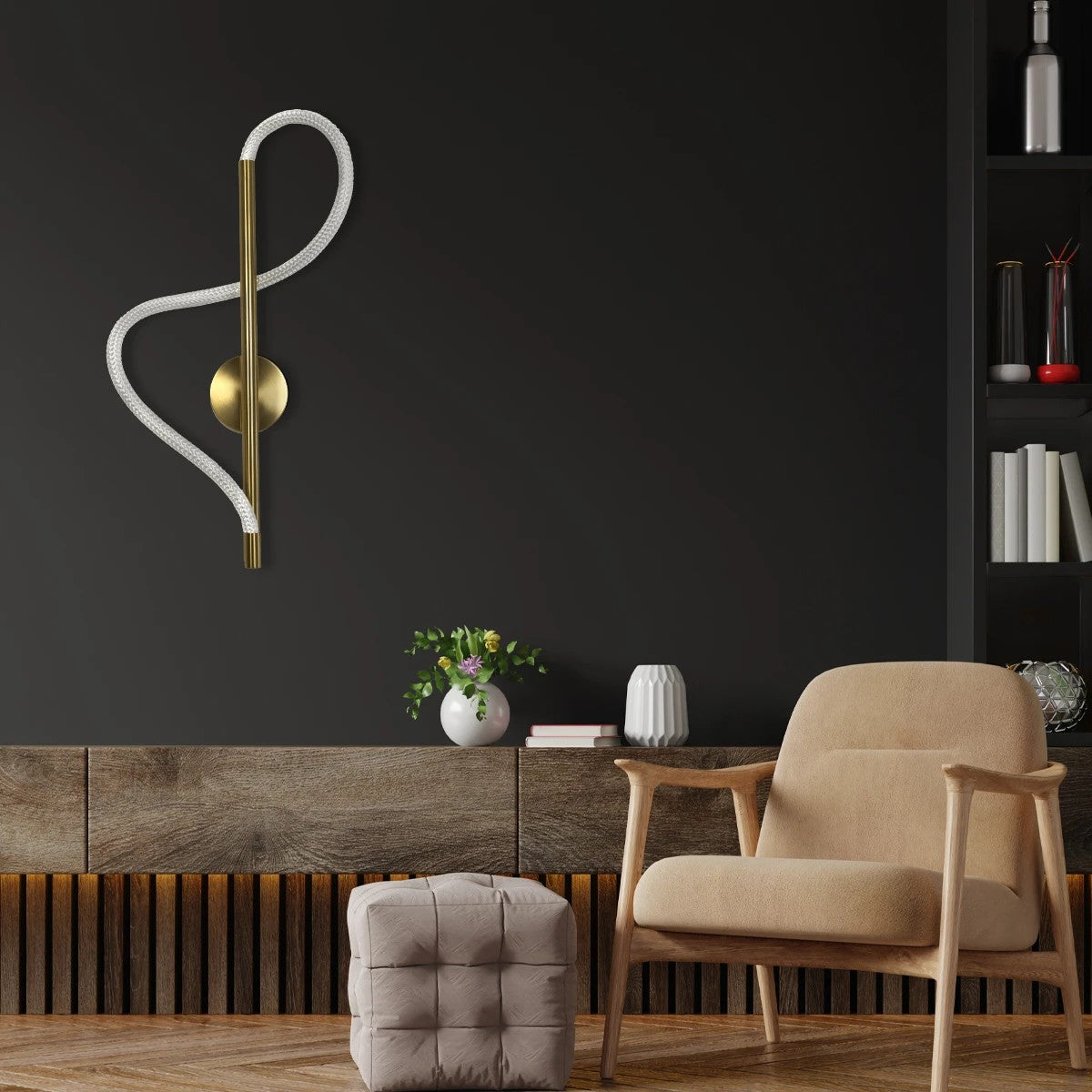 GLOW KLV-101-0168 Φωτιστικό Τοίχου / Απλίκα LED 24W 2400lm 360° AC 220-240V IP20 Ρυθμιζόμενο Λευκό CCT με On/Off 2700K/4500K/6000K - Lumileds SMD Chip - Χρυσό Πλατίνα - Μ30 x Π15 x Υ70