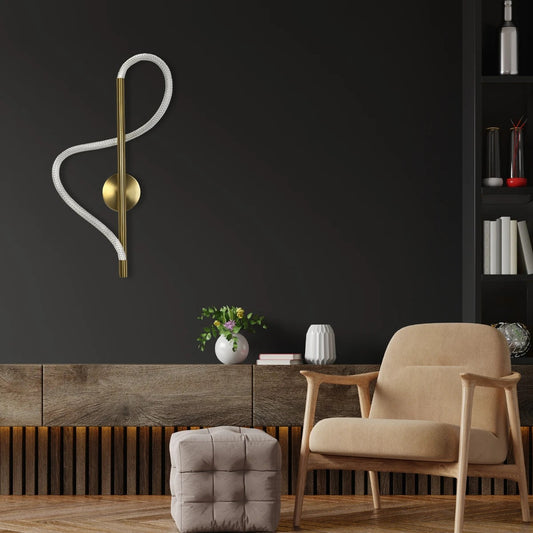 GLOW KLV-101-0168 Φωτιστικό Τοίχου / Απλίκα LED 24W 2400lm 360° AC 220-240V IP20 Ρυθμιζόμενο Λευκό CCT με On/Off 2700K/4500K/6000K - Lumileds SMD Chip - Χρυσό Πλατίνα - Μ30 x Π15 x Υ70