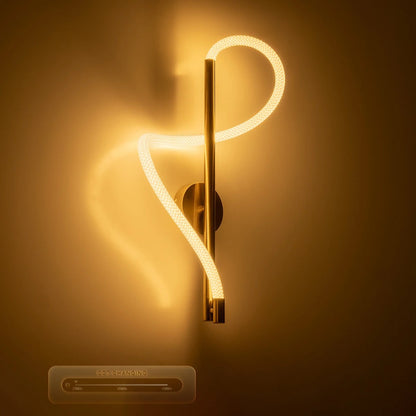 GLOW KLV-101-0168 Φωτιστικό Τοίχου / Απλίκα LED 24W 2400lm 360° AC 220-240V IP20 Ρυθμιζόμενο Λευκό CCT με On/Off 2700K/4500K/6000K - Lumileds SMD Chip - Χρυσό Πλατίνα - Μ30 x Π15 x Υ70