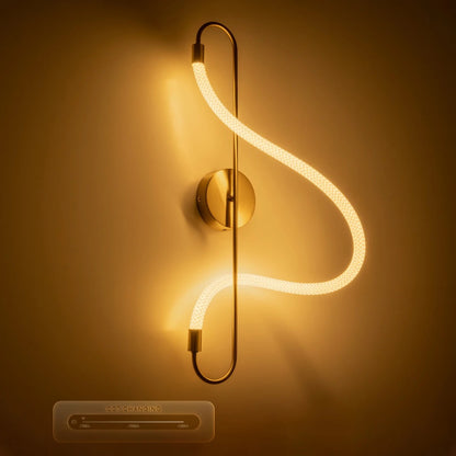 GLOW KLV-101-0169 Φωτιστικό Τοίχου / Απλίκα LED 18W 1800lm 360° AC 220-240V IP20 Ρυθμιζόμενο Λευκό CCT με On/Off 2700K/4500K/6000K - Lumileds SMD Chip - Χρυσό Πλατίνα - Μ30 x Π15 x Υ70