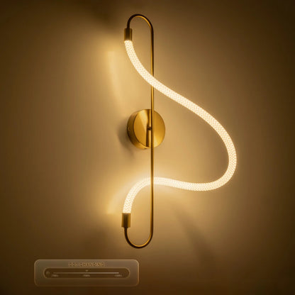 GLOW KLV-101-0169 Φωτιστικό Τοίχου / Απλίκα LED 18W 1800lm 360° AC 220-240V IP20 Ρυθμιζόμενο Λευκό CCT με On/Off 2700K/4500K/6000K - Lumileds SMD Chip - Χρυσό Πλατίνα - Μ30 x Π15 x Υ70