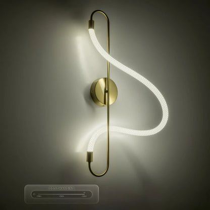 GLOW KLV-101-0169 Φωτιστικό Τοίχου / Απλίκα LED 18W 1800lm 360° AC 220-240V IP20 Ρυθμιζόμενο Λευκό CCT με On/Off 2700K/4500K/6000K - Lumileds SMD Chip - Χρυσό Πλατίνα - Μ30 x Π15 x Υ70